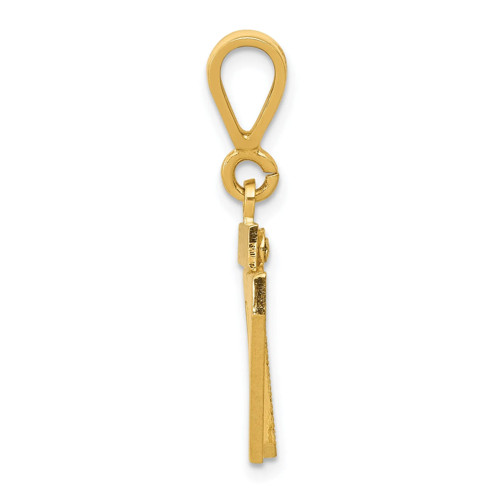 14k yellow gold small polished number 97 charm