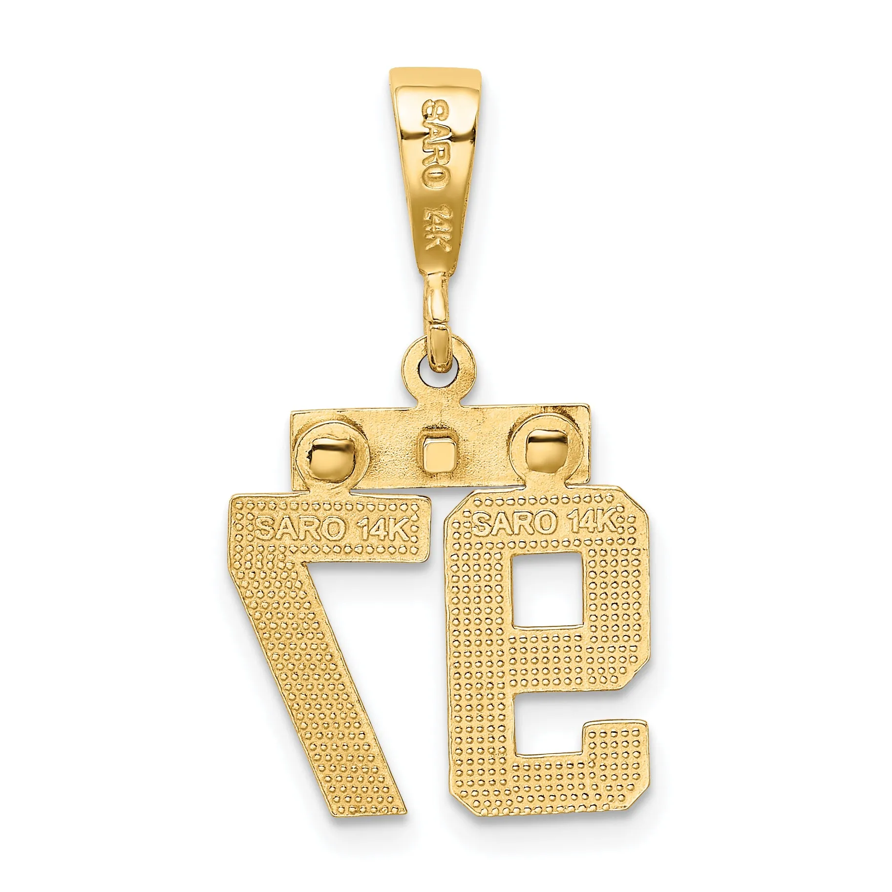 14k yellow gold small polished number 97 charm