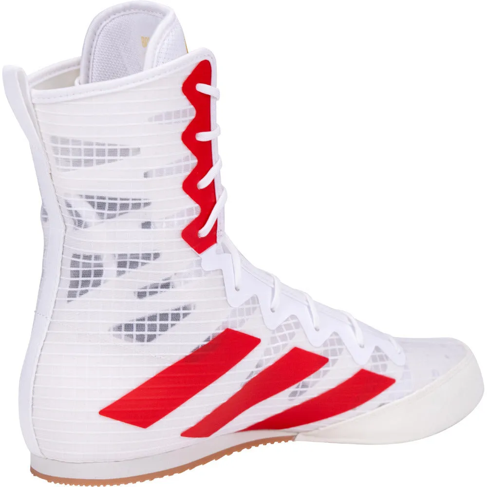 Adidas Box Hog 4 Boxing Boots White/ Red