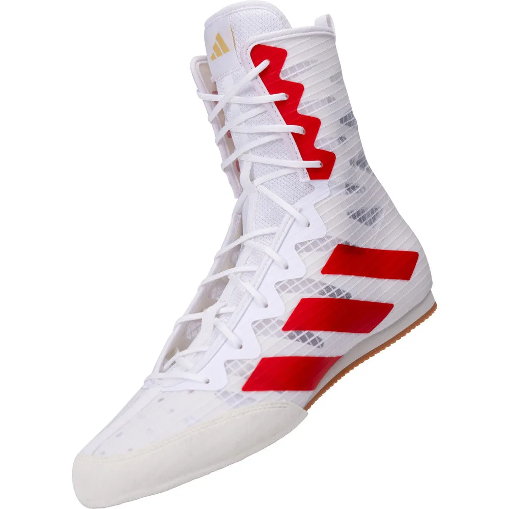 Adidas Box Hog 4 Boxing Boots White/ Red