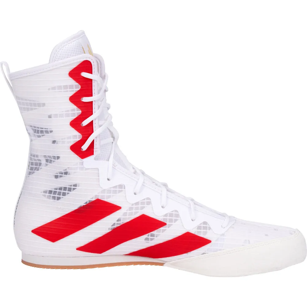 Adidas Box Hog 4 Boxing Boots White/ Red