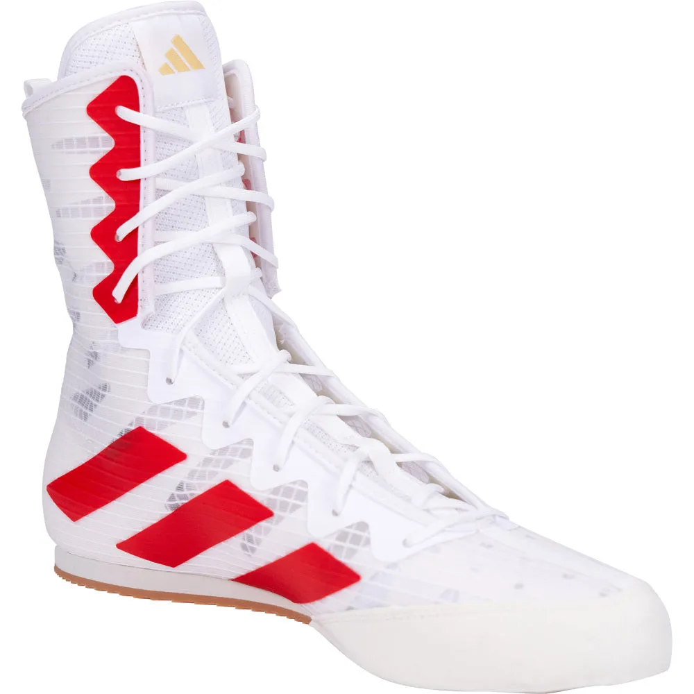 Adidas Box Hog 4 Boxing Boots White/ Red