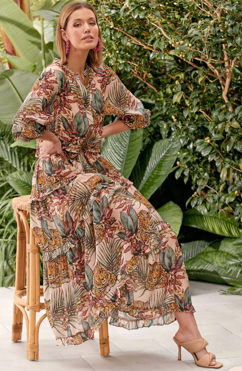 ADORNE Lainee Jungle Cat Maxi Dress