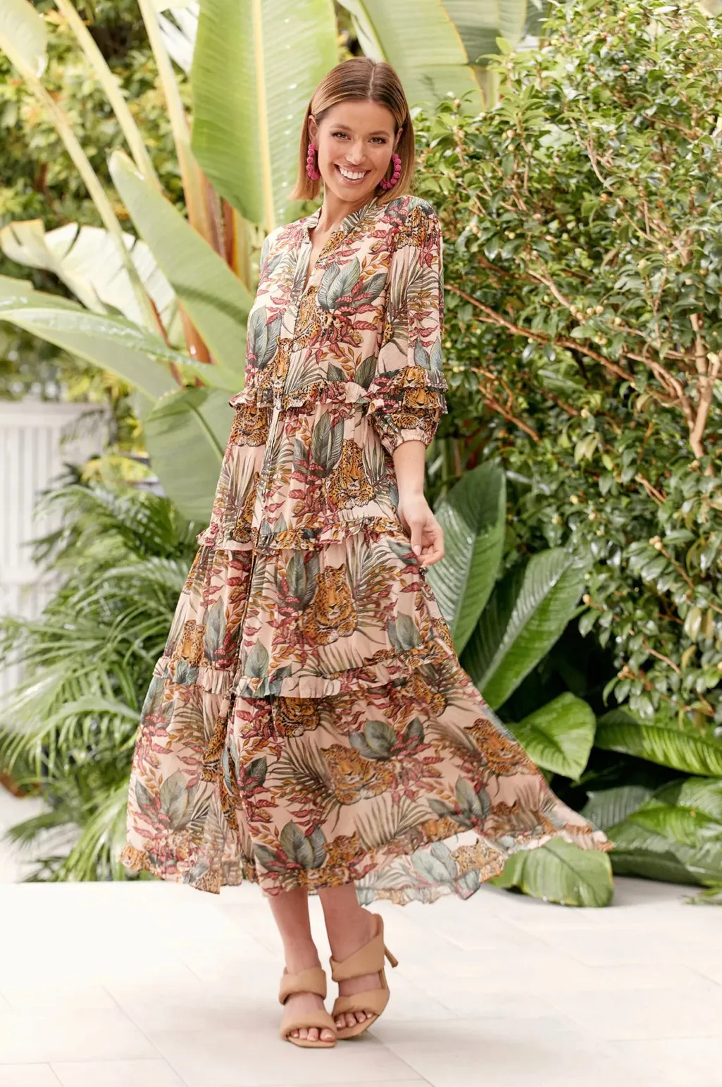 ADORNE Lainee Jungle Cat Maxi Dress