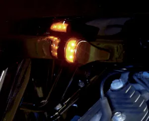 Alloy Art RGFS1-2 LED Front Signal Lights with Smoked lens/Amber LEDs - Black anodized (smooth)