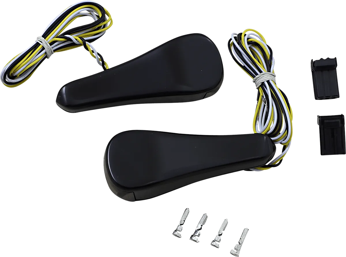 Alloy Art RGFS1-2 LED Front Signal Lights with Smoked lens/Amber LEDs - Black anodized (smooth)