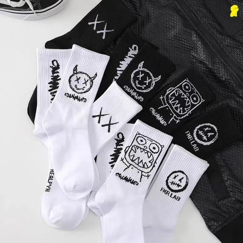Anime Graffiti Fashion Long Funny Hip Hop Socks