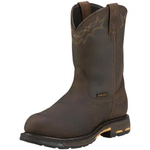 Ariat Men's WorkHog 10" Composite Toe Waterproof Western Work Boot - Oily Brown - 10001200