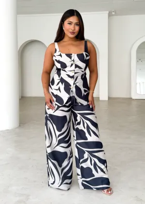 Arrow Top - Black Abstract