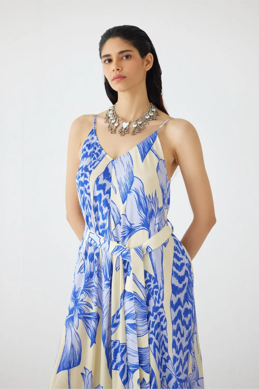 BLUE  APHRODITE JUMPSUIT