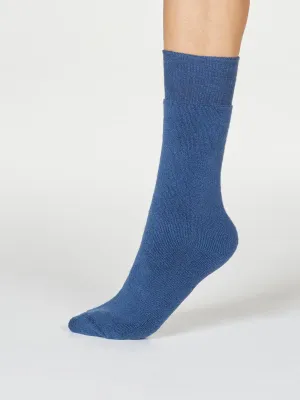Bobbie Cushioned Organic Cotton Walker Socks in Blue by Thought, Size 4- 7
