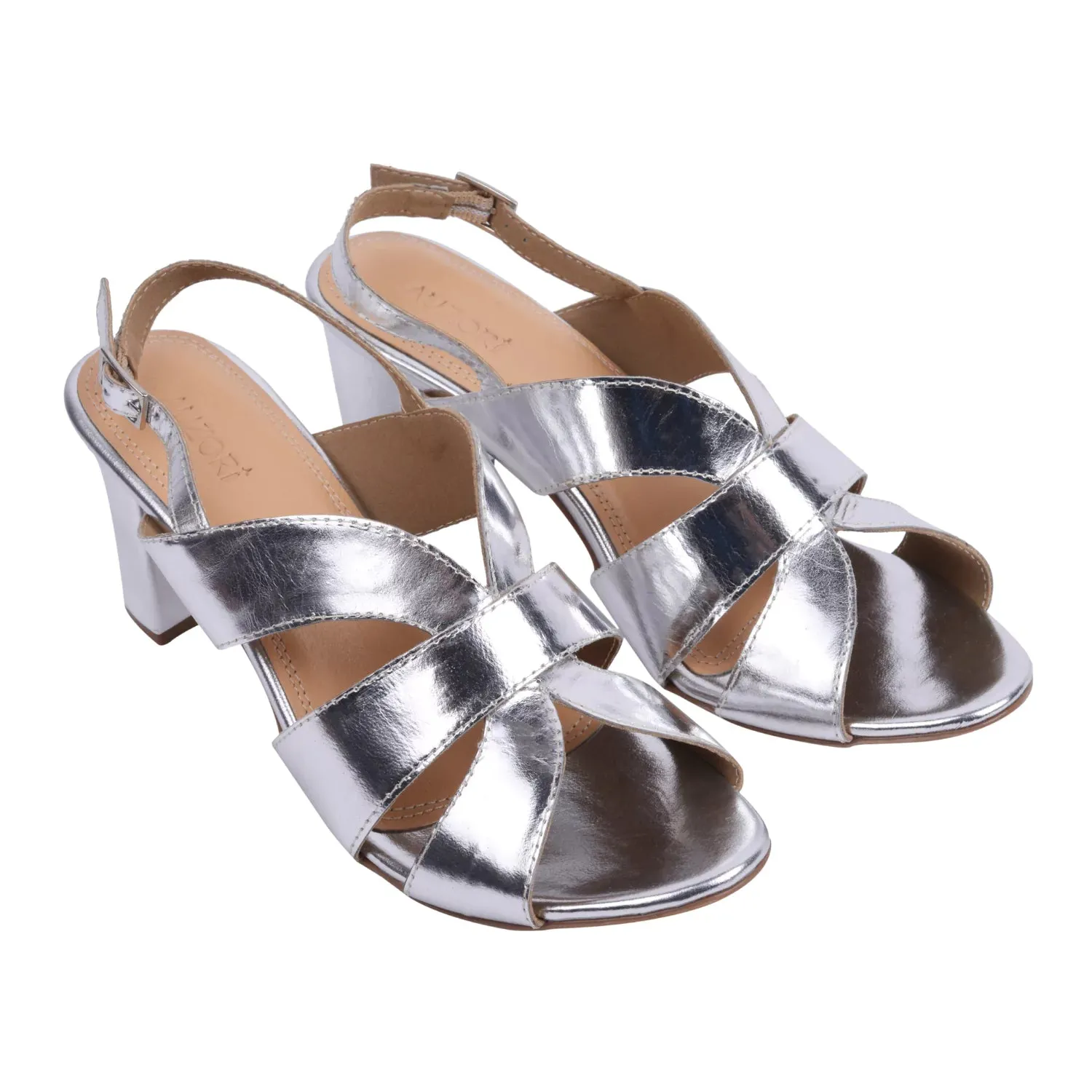 BOLD Silver Party Block Heels
