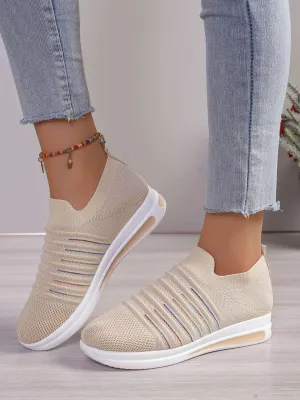 Breathable Mesh Wedge Sneakers – Lightweight Comfort