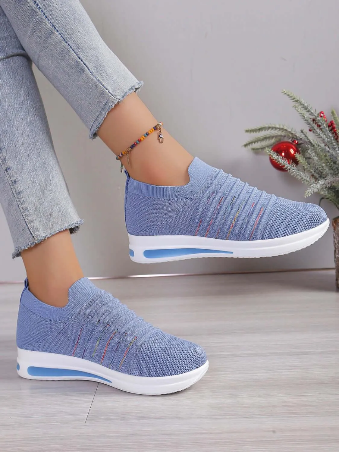 Breathable Mesh Wedge Sneakers – Lightweight Comfort