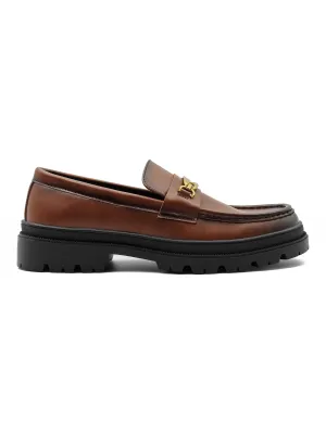 BROWN SNAFFLE BIT LOAFERS