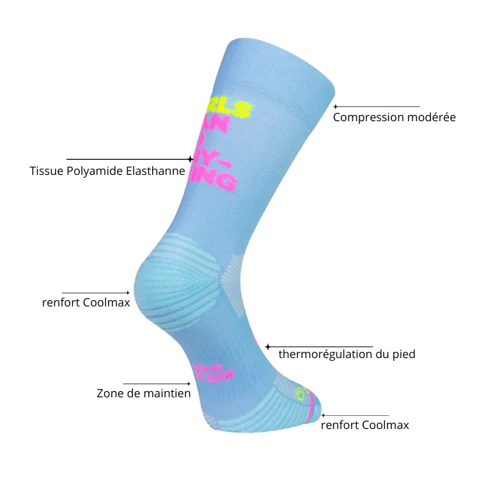 Chaussettes running Sporcks - SEVEN MILE Blanc