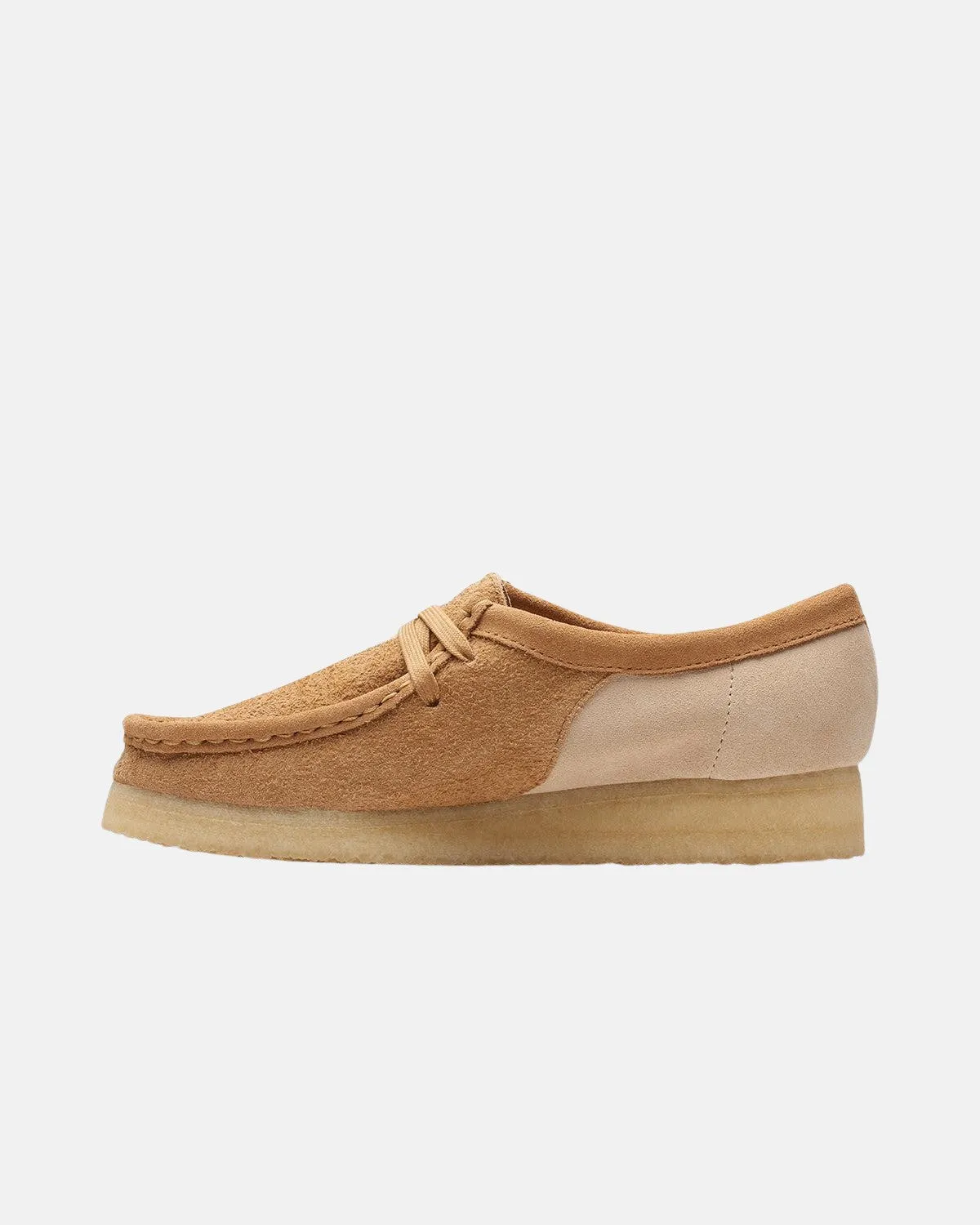 CLARKS ORIGINALS WOMENS WALLABEE SHOES MID TAN COMBI