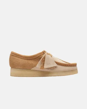 CLARKS ORIGINALS WOMENS WALLABEE SHOES MID TAN COMBI