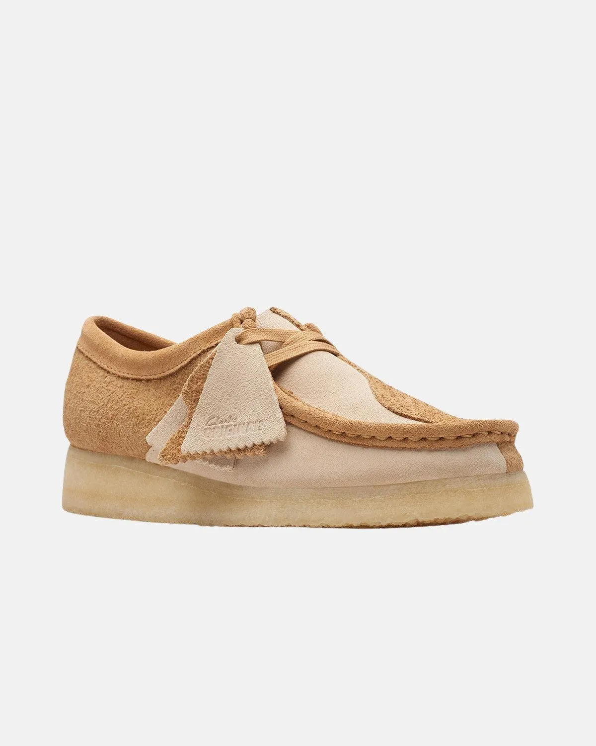 CLARKS ORIGINALS WOMENS WALLABEE SHOES MID TAN COMBI