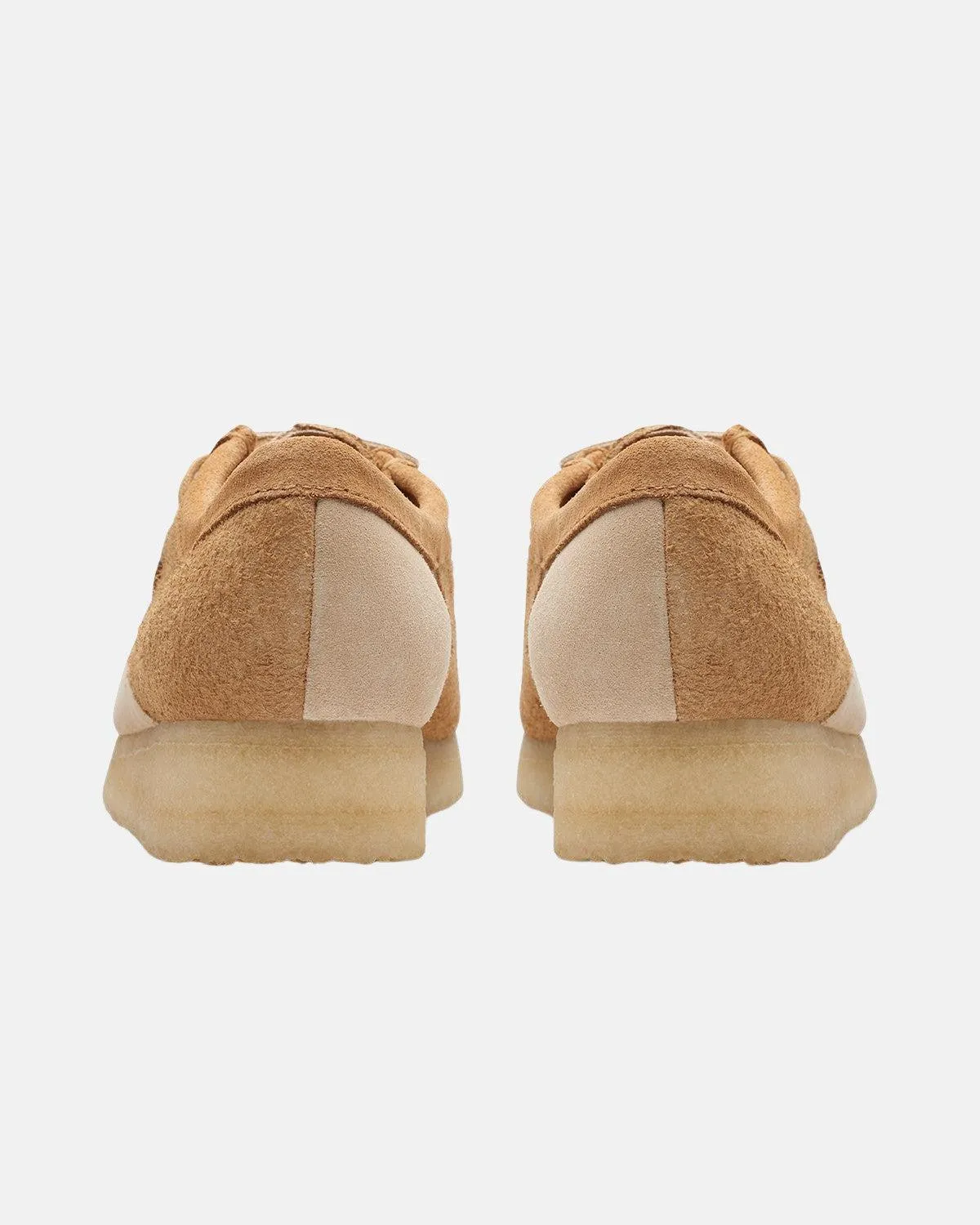 CLARKS ORIGINALS WOMENS WALLABEE SHOES MID TAN COMBI