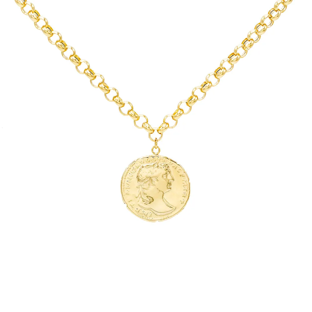Coin Adjustable Necklace 14K