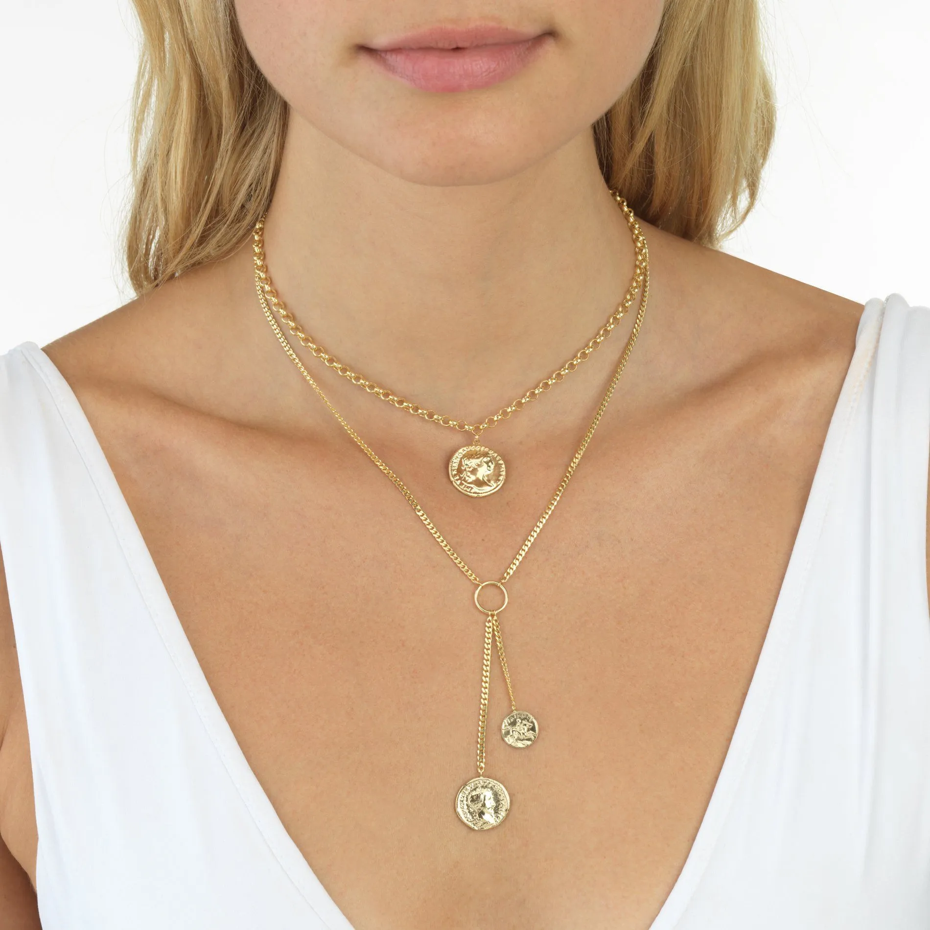 Coin Adjustable Necklace 14K