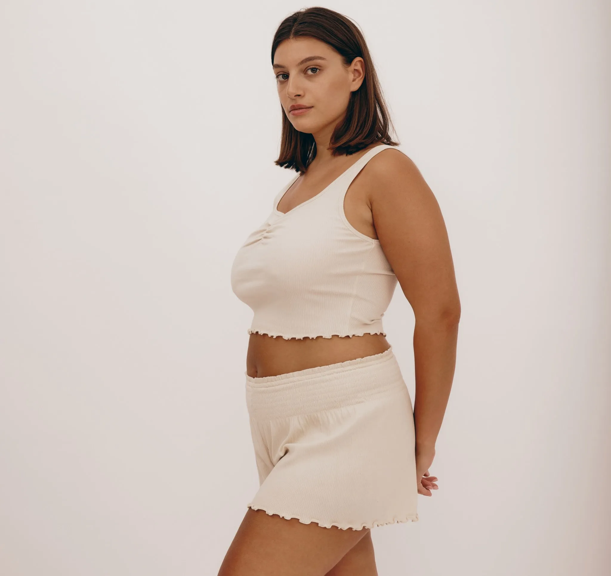 Core Bold Rib Ruched Tank Top