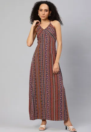 Crisscross Back Side Slit Maxi Dress By RUW