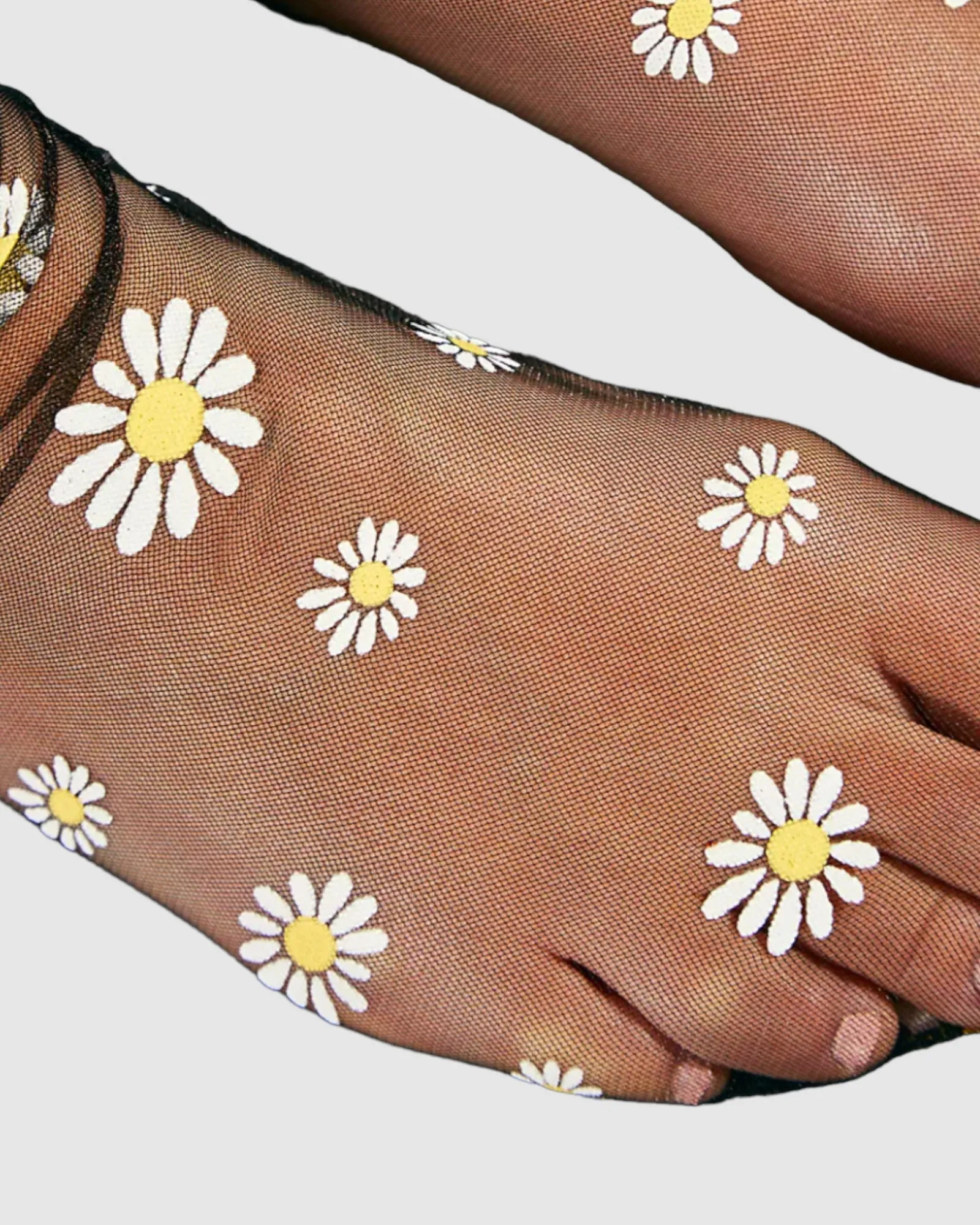 Daisy Tulle Socks - Black