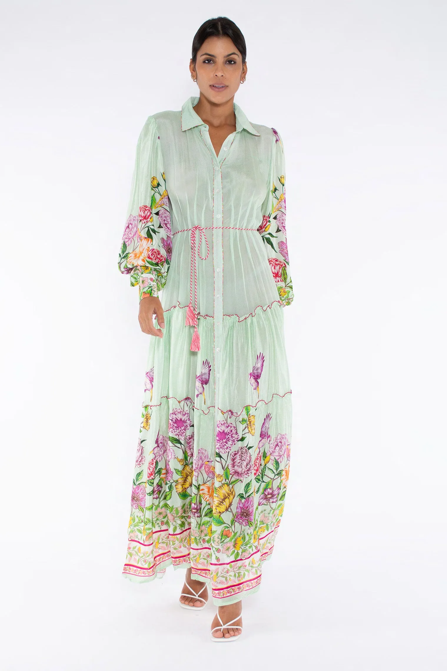 DAPHYS DRESS - SECRET GARDEN GREEN