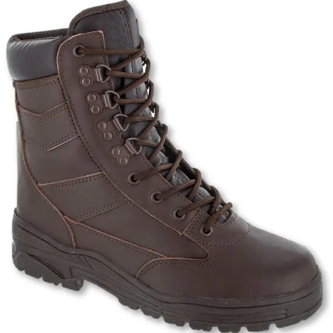 Delta Brown Full Leather Patrol Boots in Sizes 6 to 13