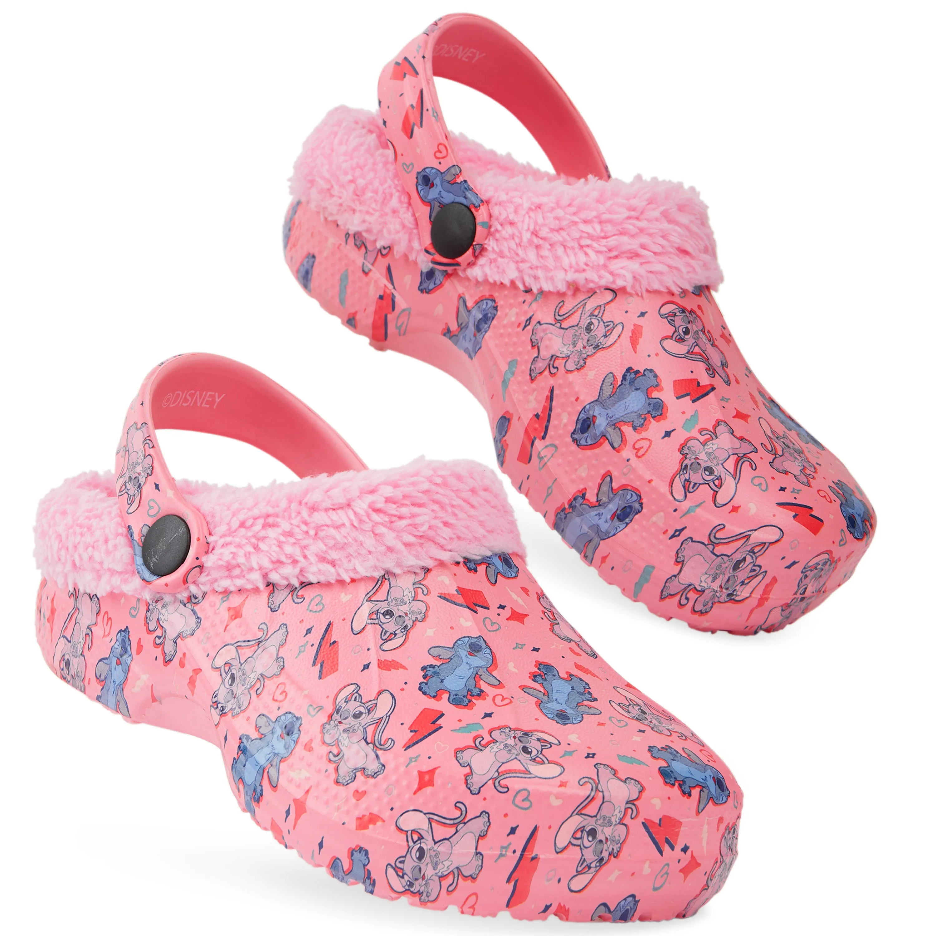Disney Stitch Winter Clogs Fleece Lining & Removable Charms, Kids Garden Shoes Slip On