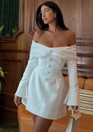 Elegant  Sexy Off-Shoulder Bell Bottom Sleeve Bodycon Dress for a Stunning and Feminine Look