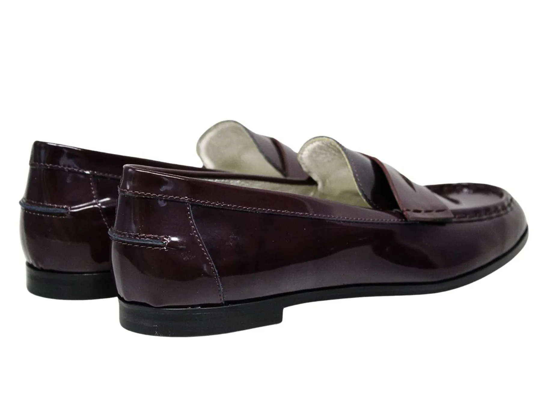 Elvire moccasin in smooth burgundy leather