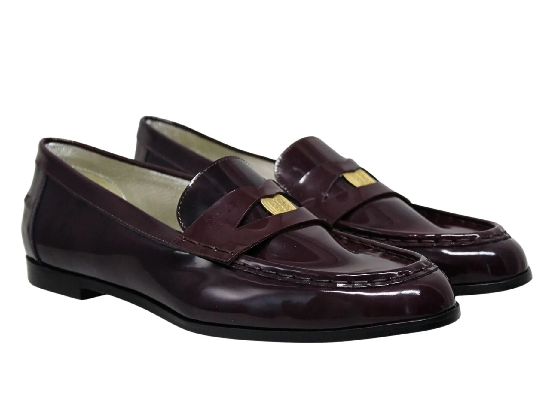 Elvire moccasin in smooth burgundy leather