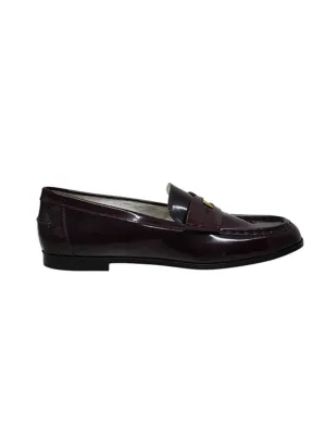 Elvire moccasin in smooth burgundy leather