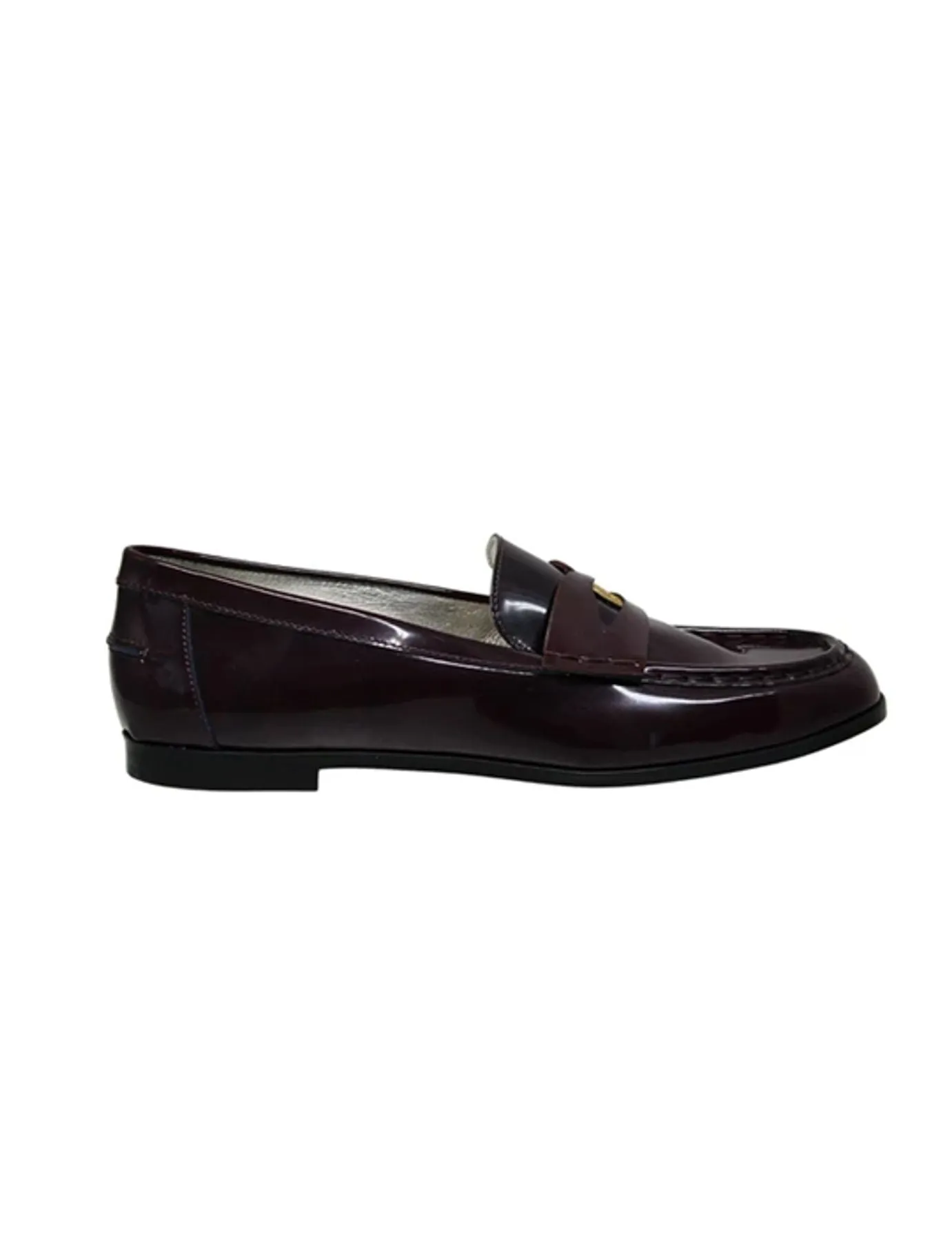 Elvire moccasin in smooth burgundy leather