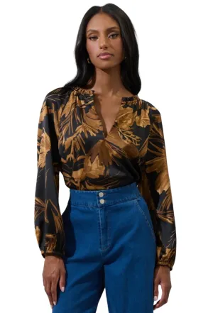 Endless Goals Brown Mix Print Blouse