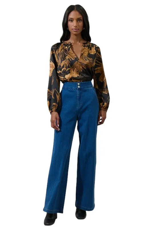 Endless Goals Brown Mix Print Blouse
