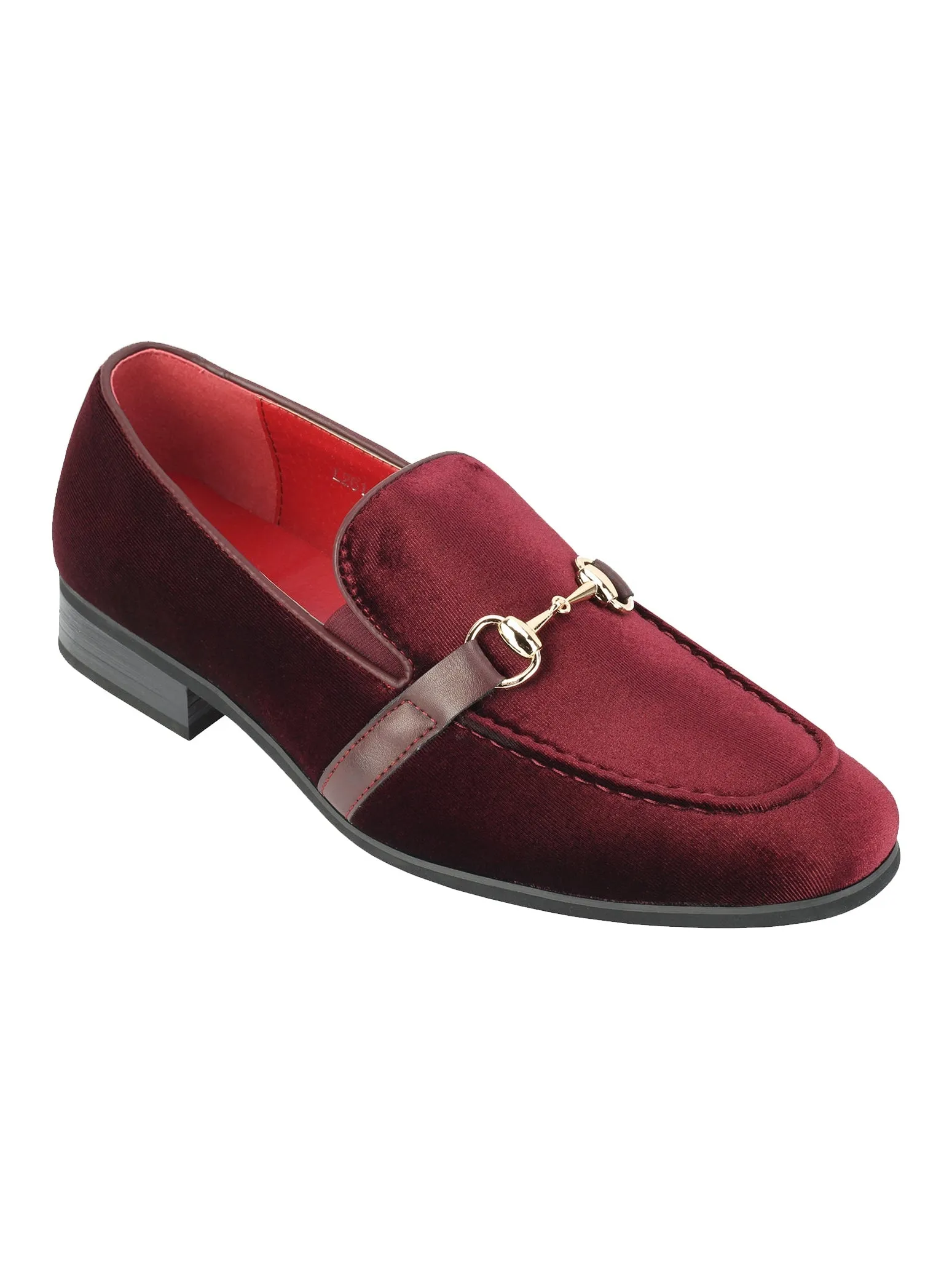 FAUX  LEATHER VELVET LOAFERS WITH BUCKLE
