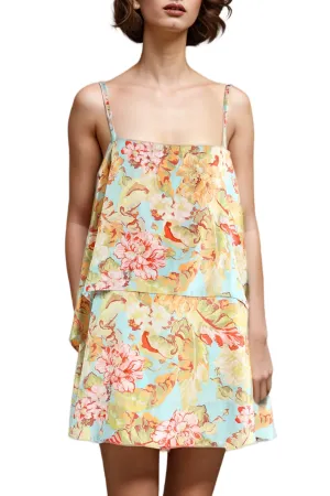 Floral Print Shoe String Top