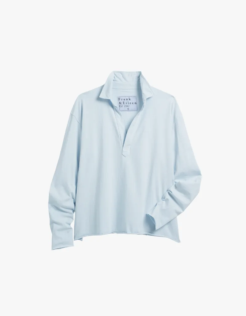 Frank & Eileen Patrick Popover Henley in Ice (Heritage Jersey