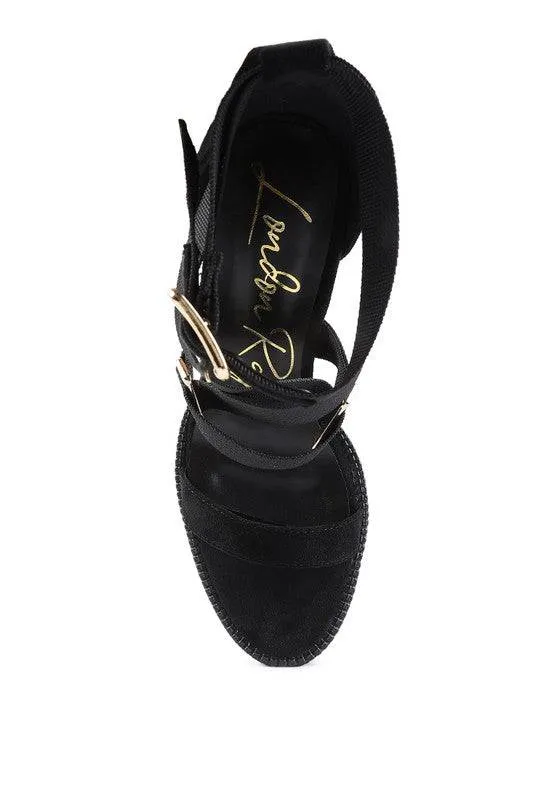 FRESH DAISY Harness Straps Platform High Heels