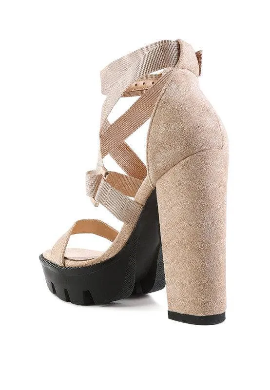 FRESH DAISY Harness Straps Platform High Heels