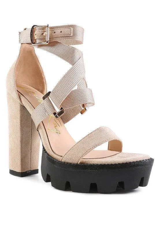 FRESH DAISY Harness Straps Platform High Heels