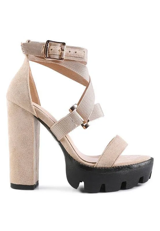 FRESH DAISY Harness Straps Platform High Heels