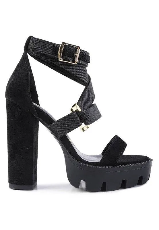 FRESH DAISY Harness Straps Platform High Heels