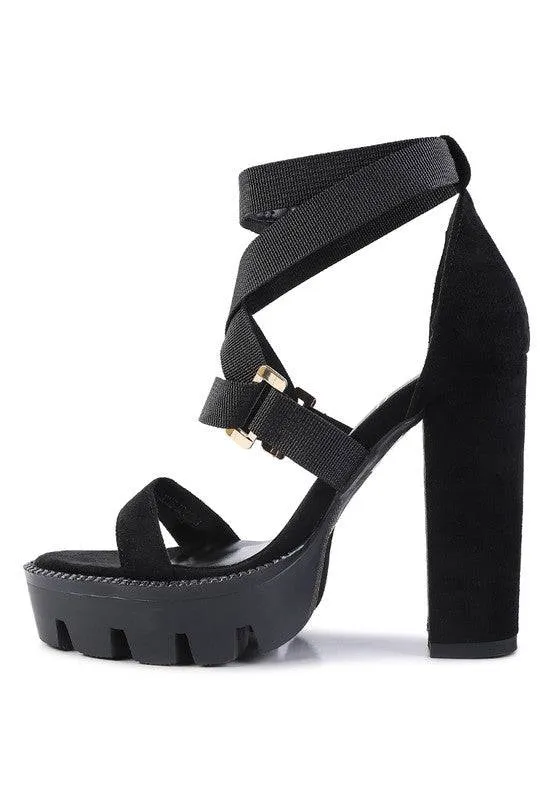 FRESH DAISY Harness Straps Platform High Heels