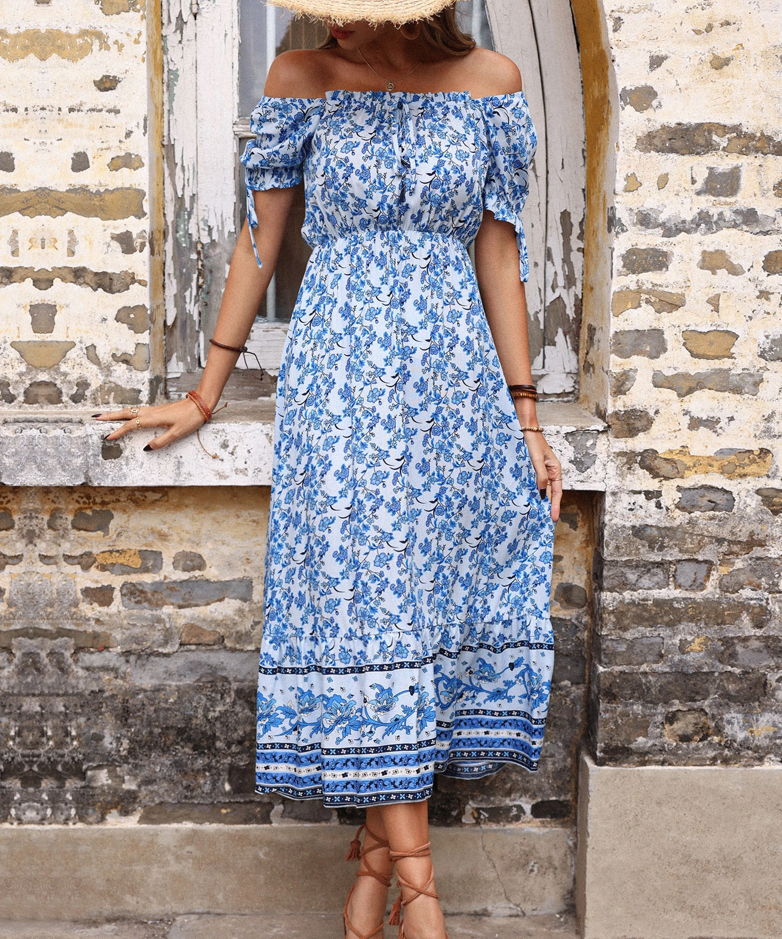 Genalo Maxi Dress - Porcelain Print