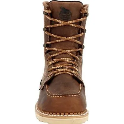 Georgia Men's Wedge 8" Waterproof Soft Toe Slip Resistant Work Boot -Brown- GB00532